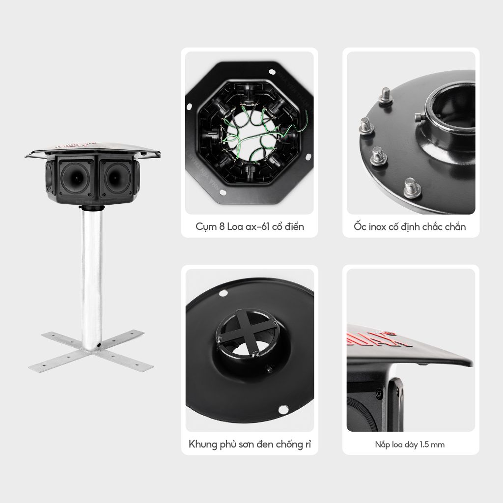 Loa nhà yến - loa chùm 8D AX-61-OCT (tặng kèm chân đế)