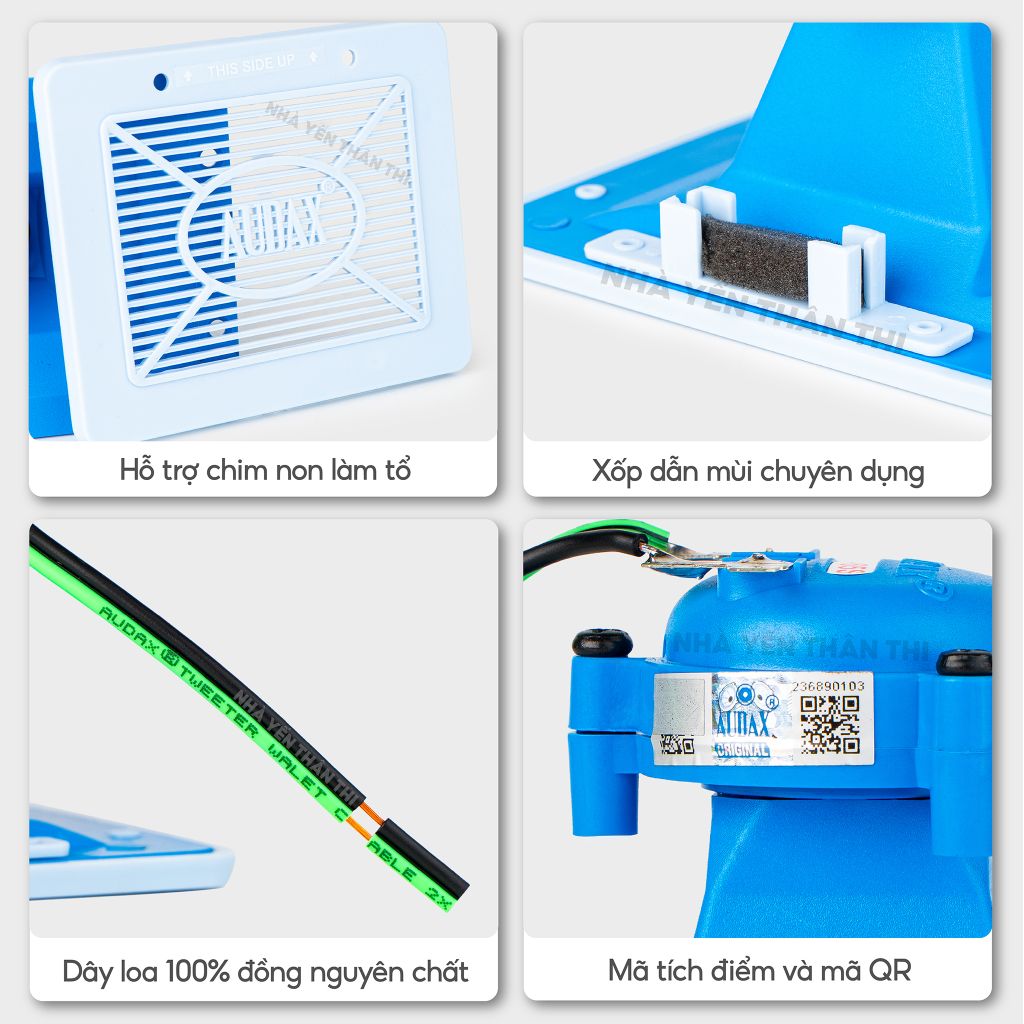 Loa nhà yến - Loa dẫn AX-65S Xanh – Loa dẫn dụ chim yến hiệu quả trong nhà + Dung dịch tạo mùi trong nhà yến H3nSaTu (6 chai)