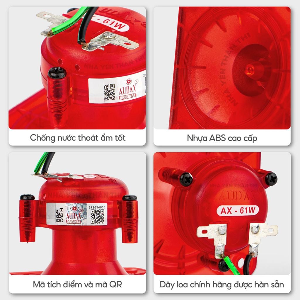 Loa nhà yến -  Loa ru chống nước AX-61W (Đỏ) - Loa dẫn dụ chim yến trong nhà ổn định