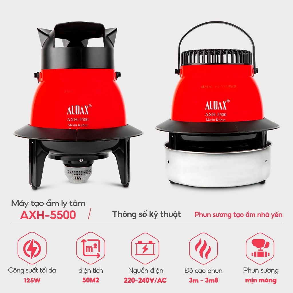 Máy phun sương tạo ẩm nhà yến - AXH-5500 - Kiểm soát độ ẩm hiệu quả