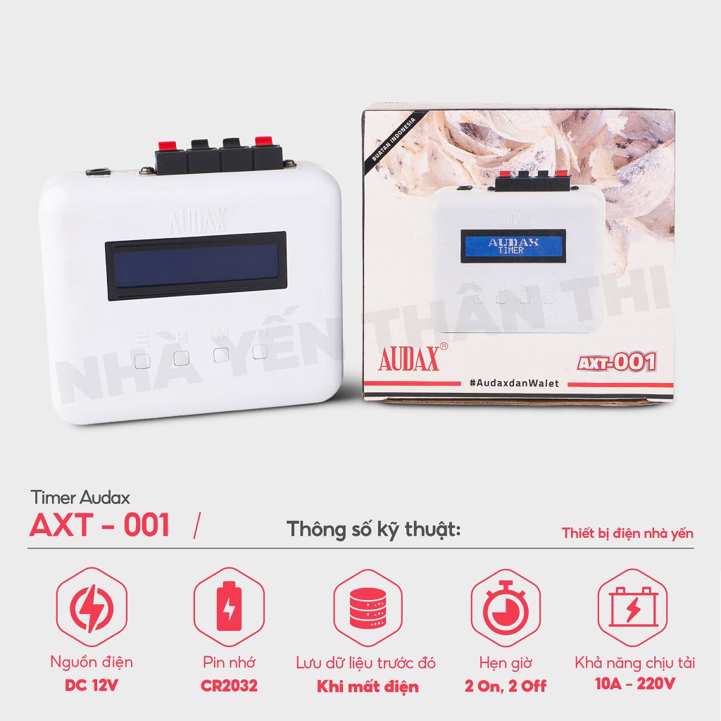 Timer AUDAX AXT-001 (trắng, thùng 10 cái)