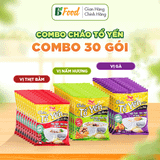  Combo 30 gói cháo ăn liền cho người già, ông bà, Cháo Tổ Yến Gold vị Thịt Bằm, Chay, cháo trẻ em 