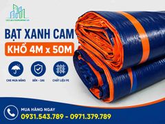 Bạt Xanh Cam Khổ 4m x 50m – Giá Bạt 2 Da Xanh Cam