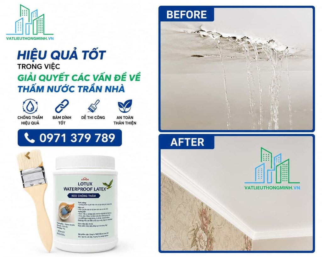 Keo chống thấm cho mọi bề mặt Waterproof Latex 800g chính hãng