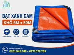 Bạt Xanh Cam Khổ 6m x 50m – Bạt Che Nắng Mưa Khổ 6m
