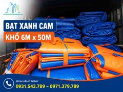 Bạt Xanh Cam Khổ 6m x 50m – Bạt Che Nắng Mưa Khổ 6m