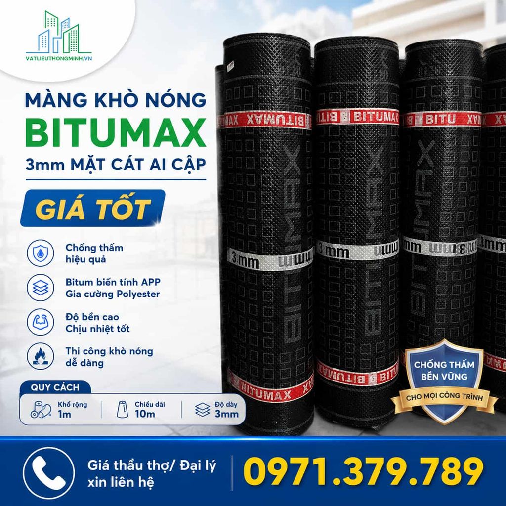 Màng Khò chống thấm Bitumax 3mm Mặt Cát Ai Cập Giá Tốt