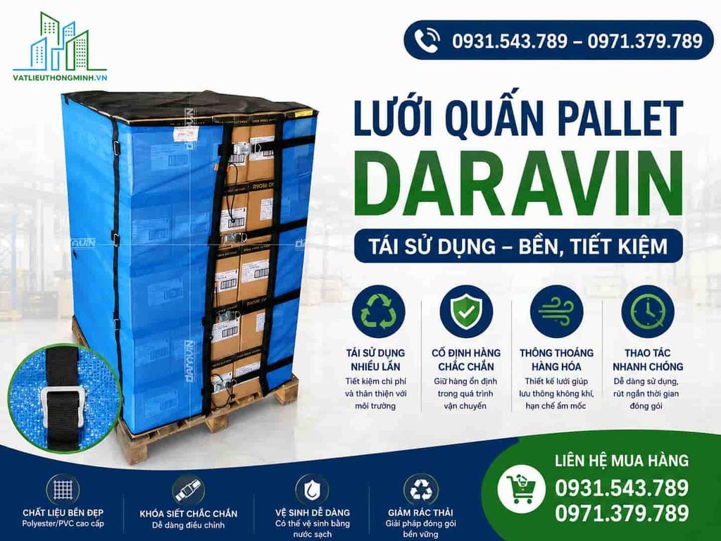 Lưới Quấn Pallet DARAVIN Tái Sử Dụng – Bền, Tiết Kiệm