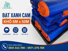 Bạt Xanh Cam Khổ 6m x 50m – Bạt Che Nắng Mưa Khổ 6m