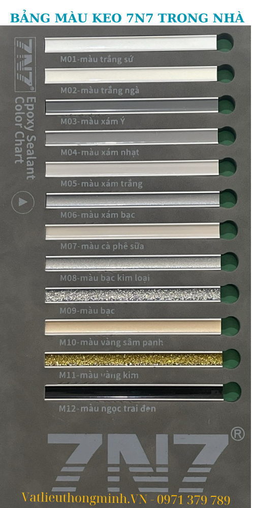 Keo Chít Mạch 7N7 Epoxy Hai Thành Phần - Keo Chà Ron AB Chống Thấm - Bền Màu- Chống Bám Bụi