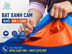 Bạt Xanh Cam Khổ 4m x 50m – Giá Bạt 2 Da Xanh Cam
