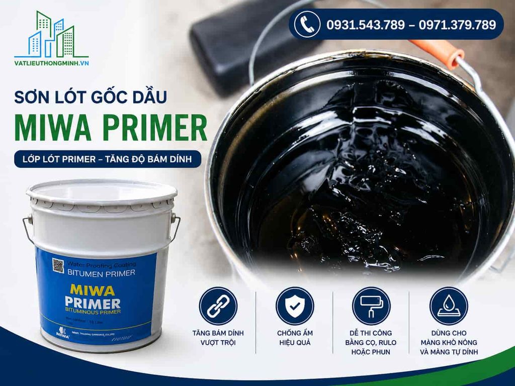 Miwa Primer – Sơn Lót Gốc Dầu Bitum Chống Thấm