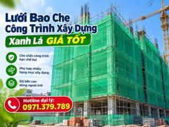 Lưới Bao Che Công Trình Xây Dựng Xanh Lá HDPE, Giá Tốt