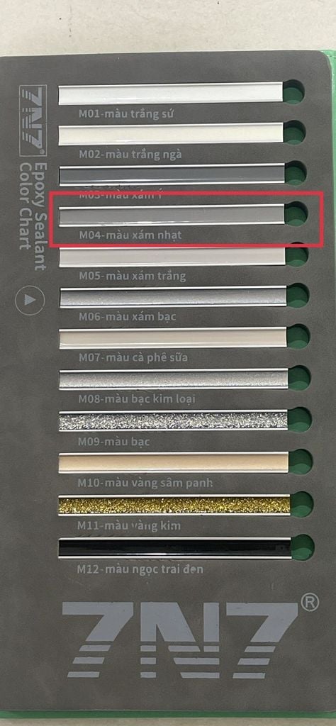 Keo Chít Mạch 7N7 Epoxy Hai Thành Phần - Keo Chà Ron AB Chống Thấm - Bền Màu- Chống Bám Bụi