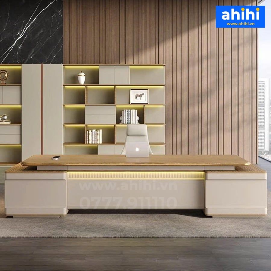 Bàn giám đốc hiện đại Ahihi102 – Gỗ cao cấp, sang trọng, tinh tế
