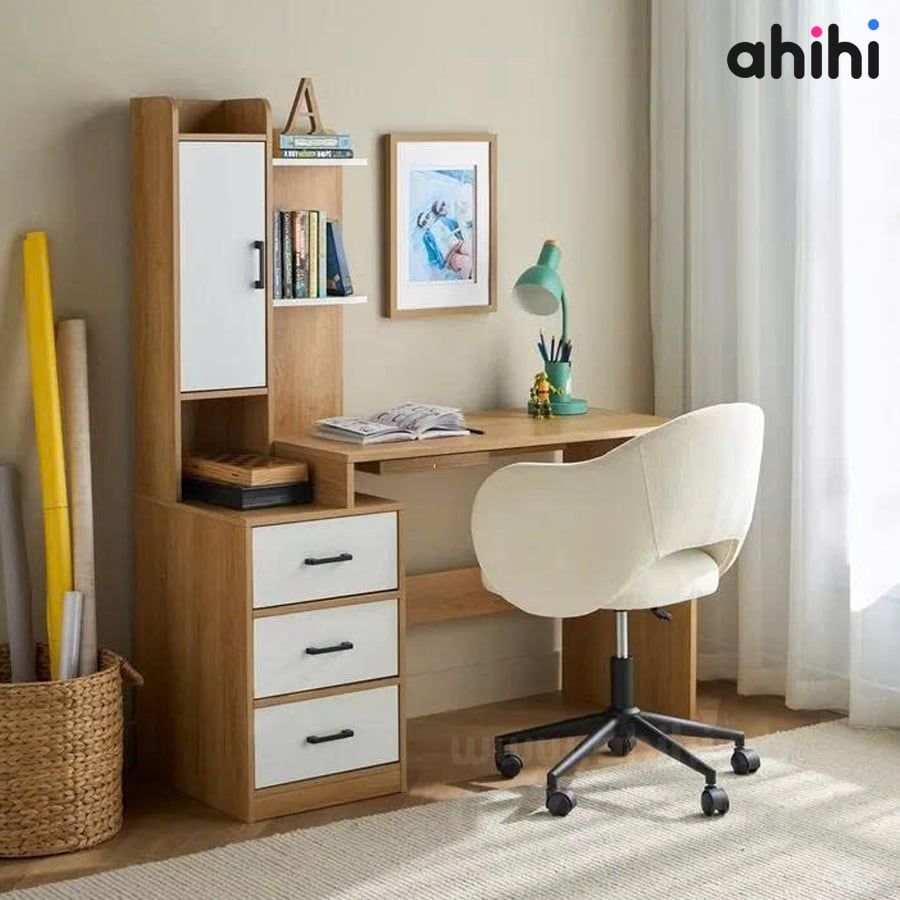Bàn học cho bé Ahihi811 – Góc học tập ngăn nắp, hiện đại