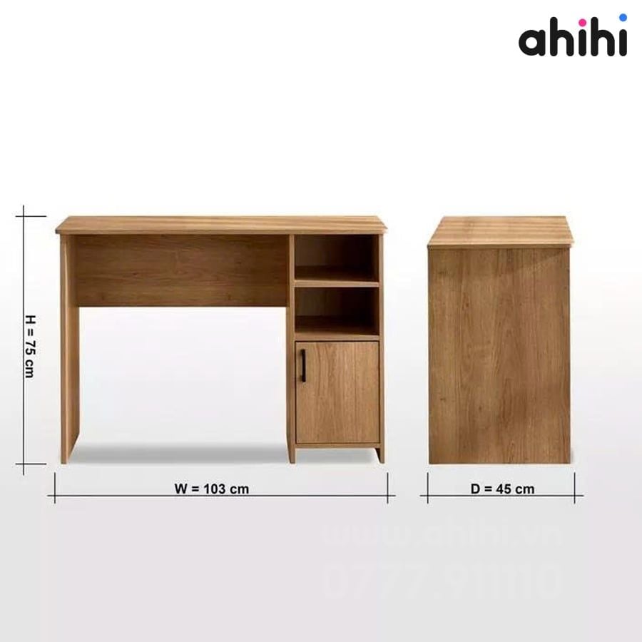 Bàn học cho bé ahihi802 – Thiết kế hiện đại, gọn gàng góc học tập