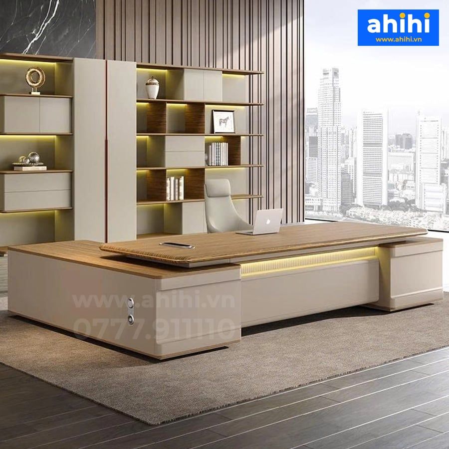 Bàn giám đốc hiện đại Ahihi102 – Gỗ cao cấp, sang trọng, tinh tế