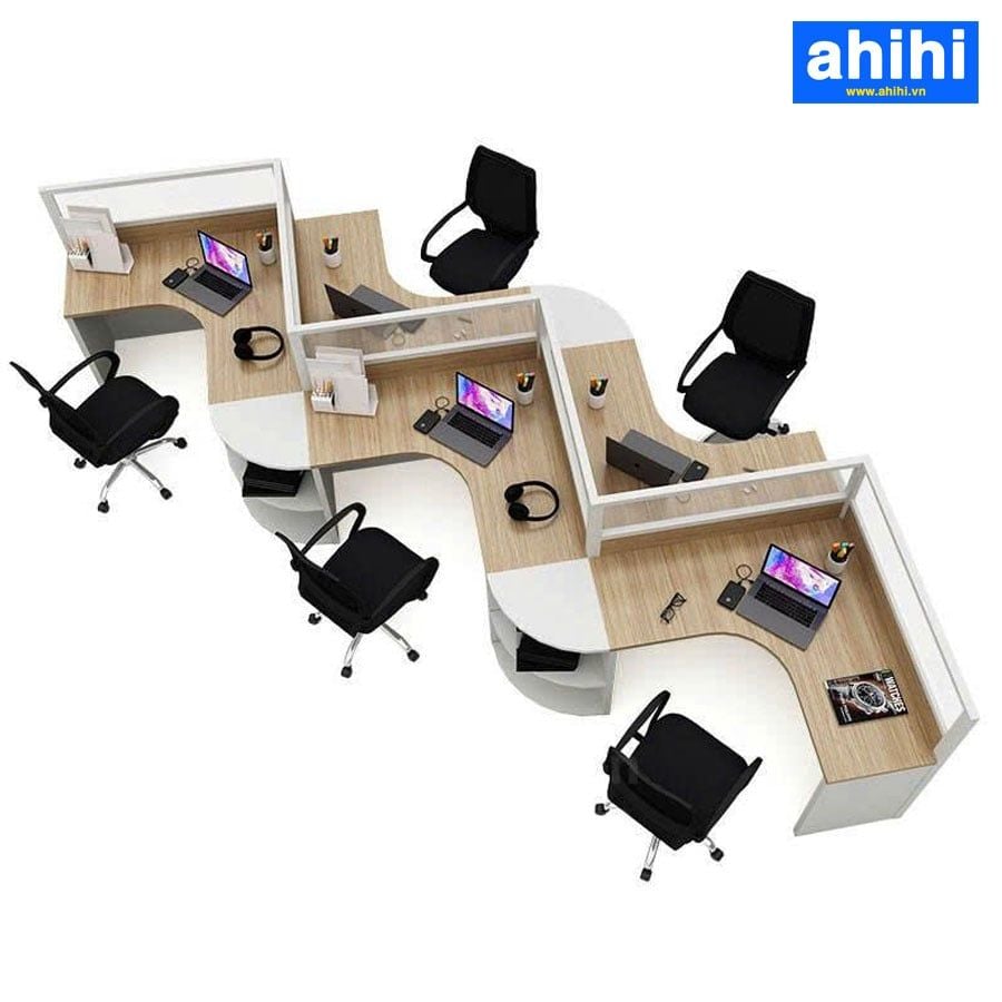 Cụm bàn làm việc chữ V ahihi463