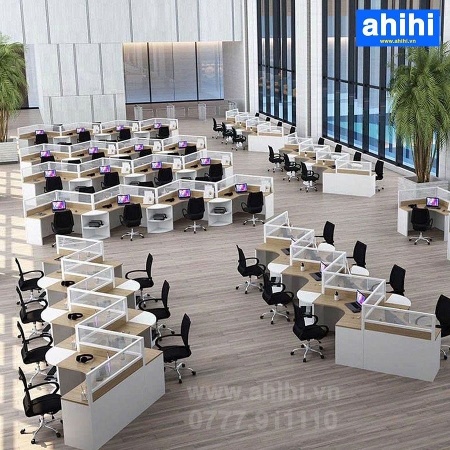 Cụm bàn làm việc chữ V ahihi463