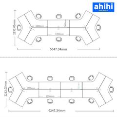 Cụm bàn làm việc chữ V ahihi459