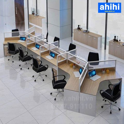 Cụm bàn làm việc chữ V ahihi454