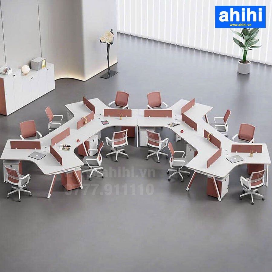 Cụm bàn làm việc chữ V ahihi457