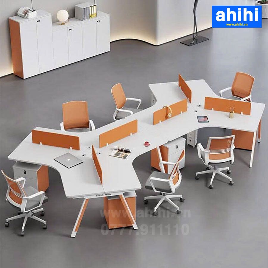 Cụm bàn làm việc chữ V ahihi457
