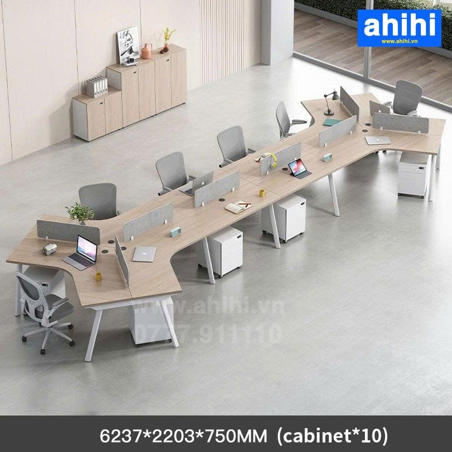 Cụm bàn làm việc chữ V ahihi458