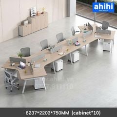 Cụm bàn làm việc chữ V ahihi458