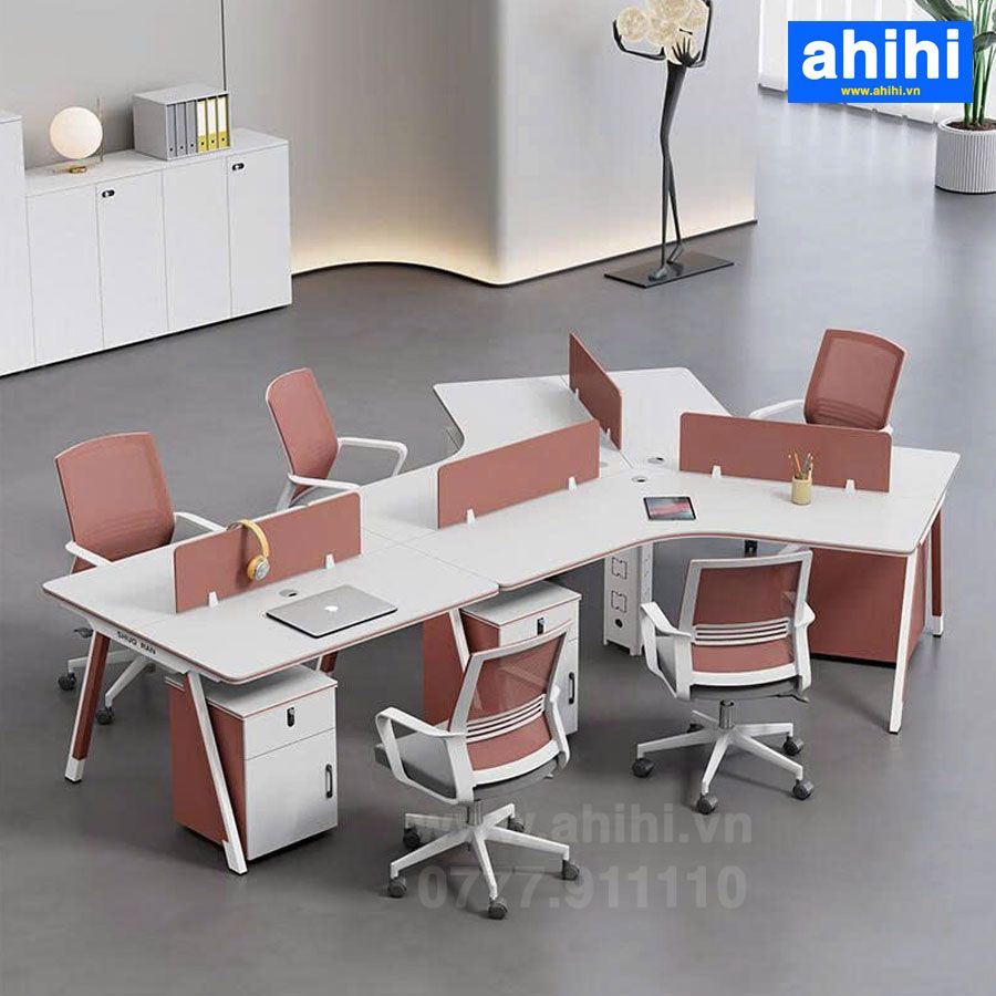Cụm bàn làm việc chữ V ahihi457