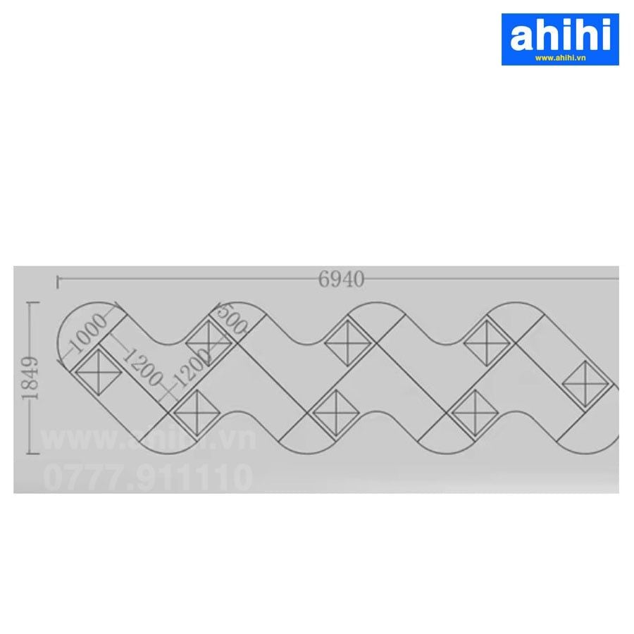 Cụm bàn làm việc chữ V ahihi451
