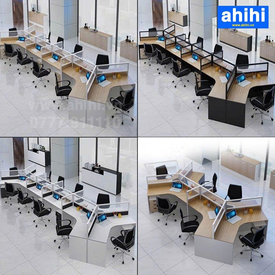 Cụm bàn làm việc chữ V ahihi454