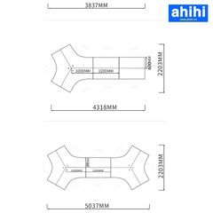 Cụm bàn làm việc chữ V ahihi458
