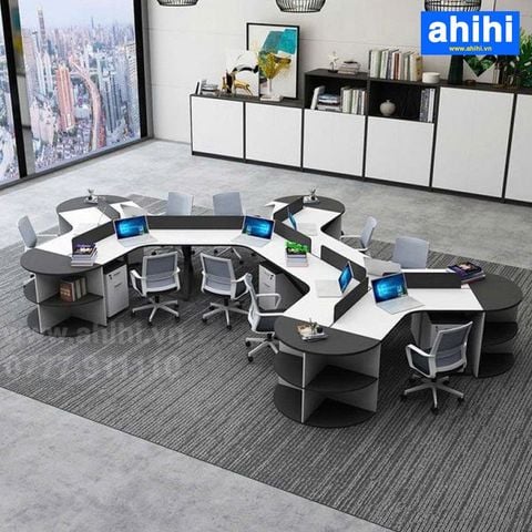 Cụm bàn làm việc chữ V ahihi453