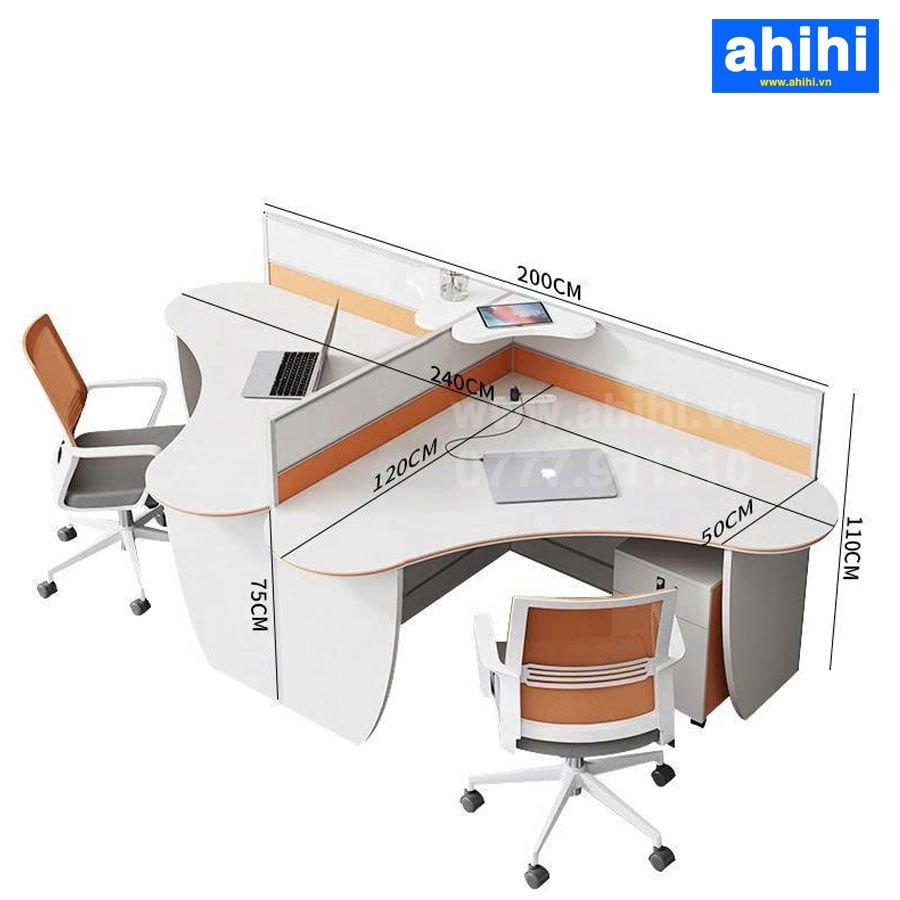 Cụm bàn làm việc chữ V ahihi452