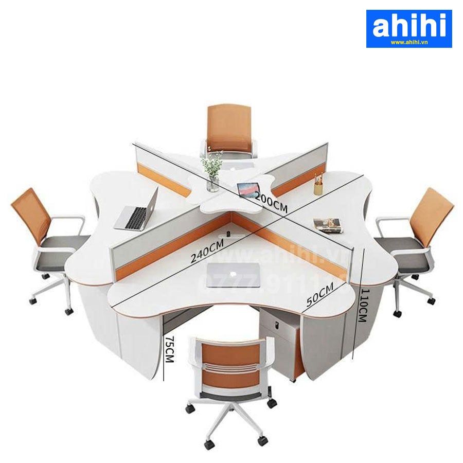 Cụm bàn làm việc chữ V ahihi452