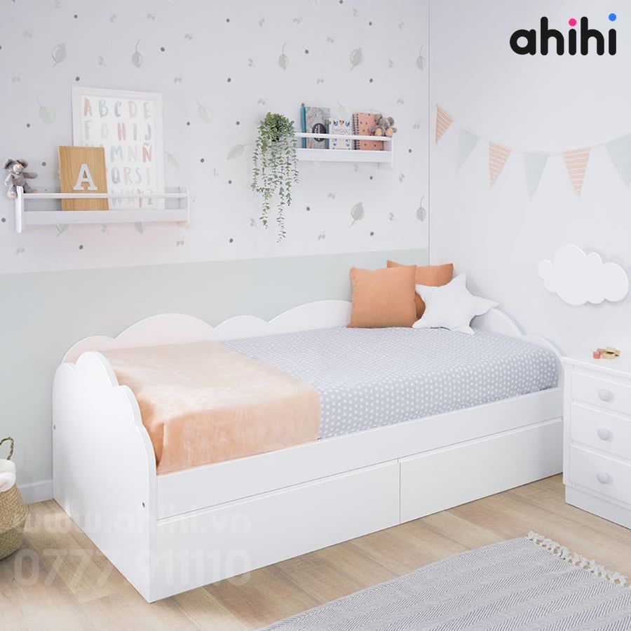 Giường ngủ trẻ em Ahihi113 – Thiết kế gọn gàng cho bé