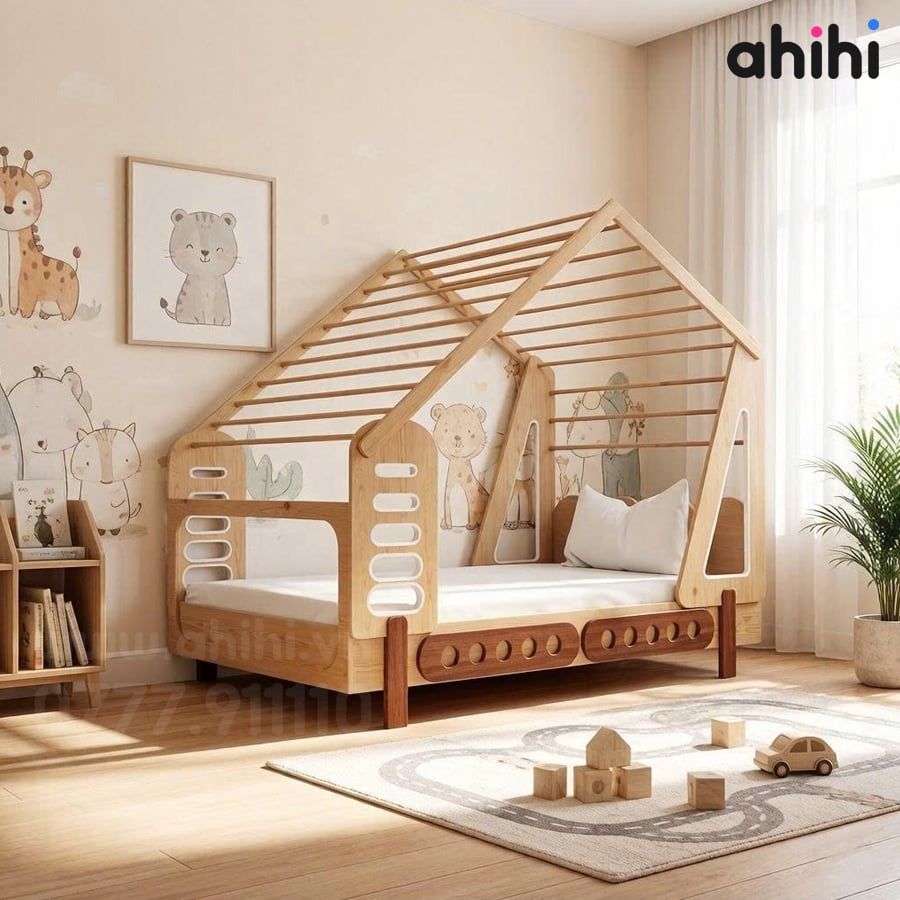 Giường ngủ ngôi nhà cho bé Ahihi115