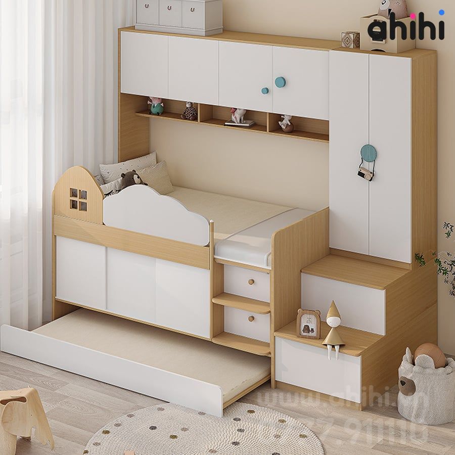 Giường tầng thấp ahihi208 -  Tối ưu không gian cho Bé