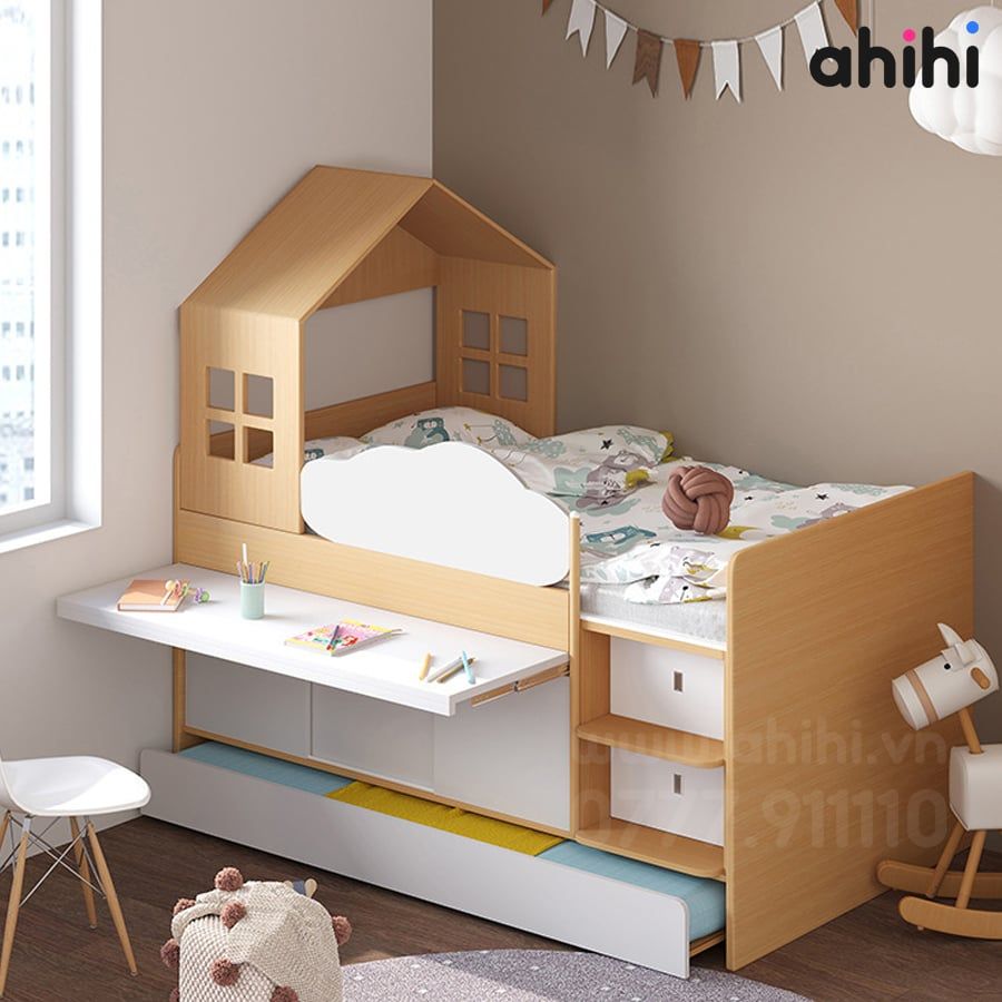 Giường tầng thấp ahihi208 -  Tối ưu không gian cho Bé