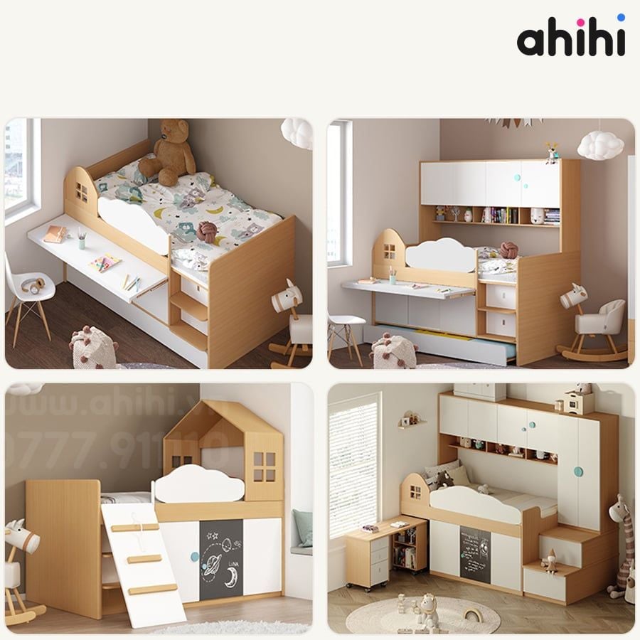 Giường tầng thấp ahihi208 -  Tối ưu không gian cho Bé