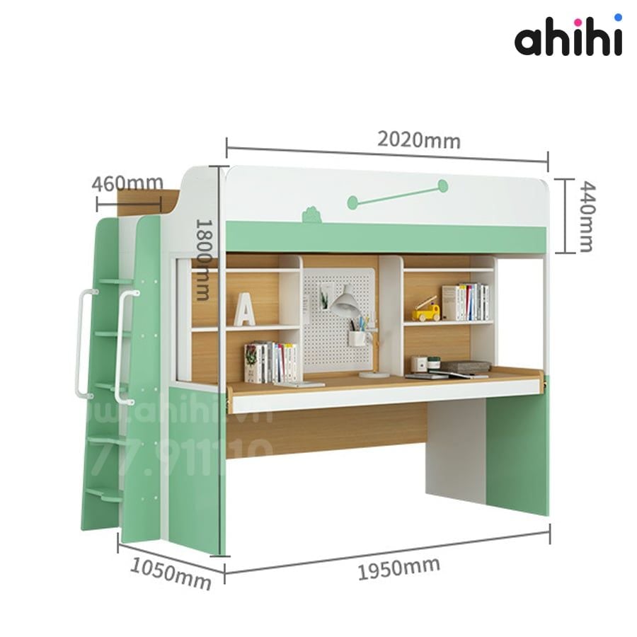 Giường tầng trẻ em Ahihi07 – Thiết kế đa năng, hiện đại cho phòng bé