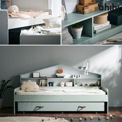 Giường tầng thấp ahihi227 cho bé | Giường kéo đa năng
