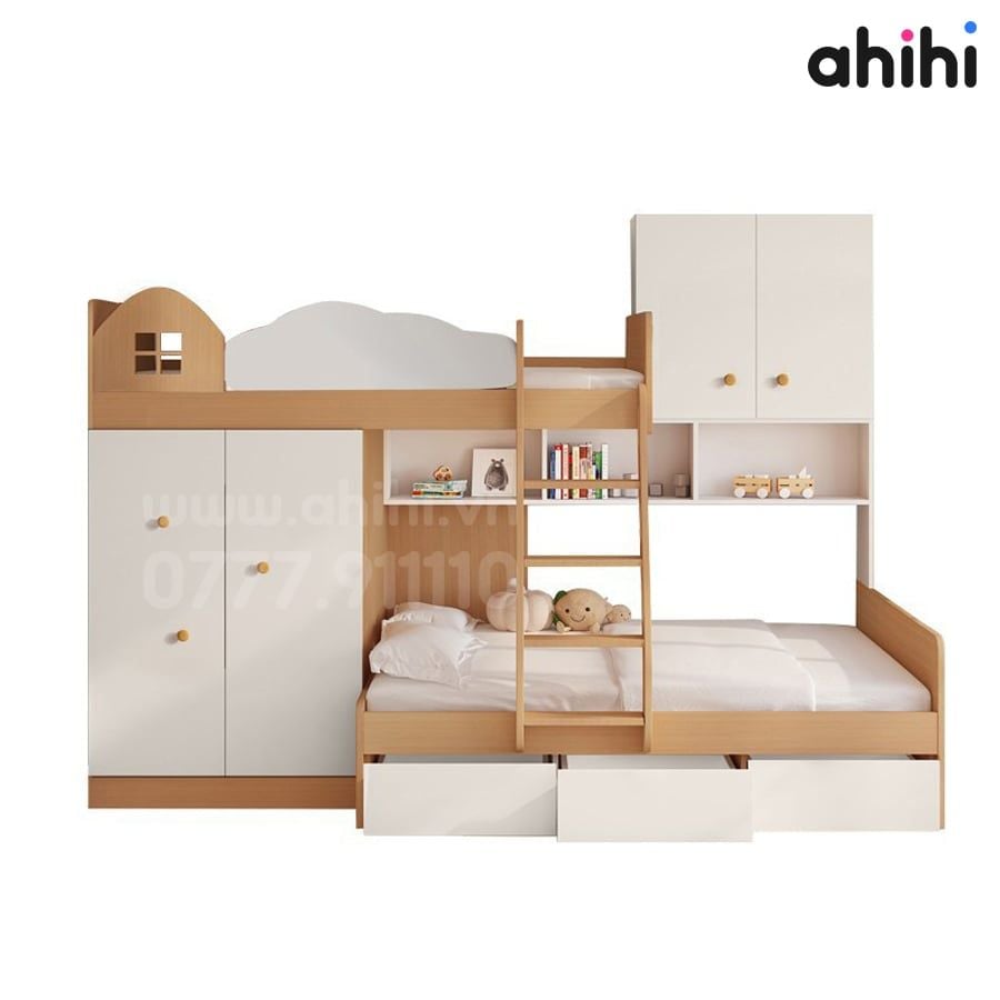 Giường tầng trẻ em Ahihi04 – Thiết kế đa năng, tiện nghi