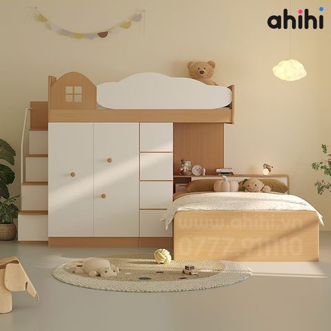 Giường tầng Ahihi09 – Giường ngủ đa năng cho phòng bé