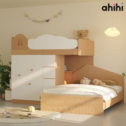 Giường tầng Ahihi09 – Giường ngủ đa năng cho phòng bé