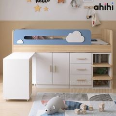 Giường tầng thấp ahihi223 – Tích hợp bàn học và tủ
