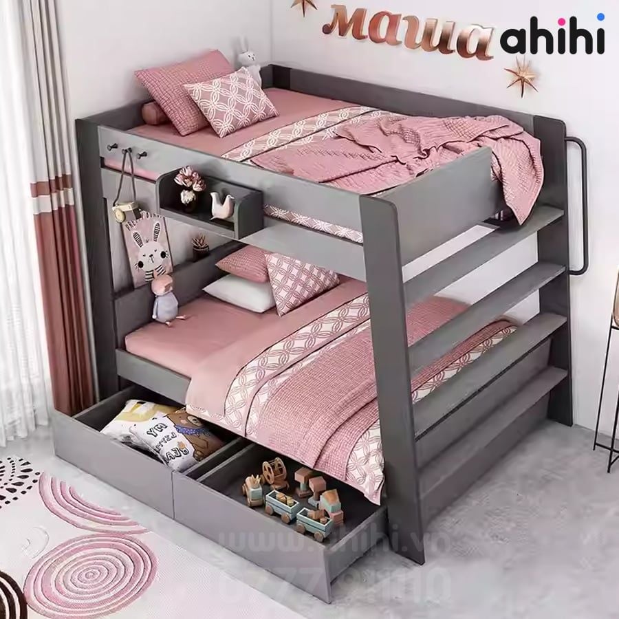 Giường tầng trẻ em Ahihi06 – Thiết kế hiện đại, an toàn và tiện nghi