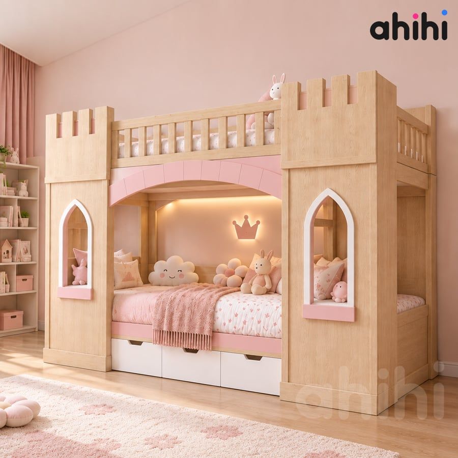 Giường tầng lâu đài Ahihi Castle cho bé